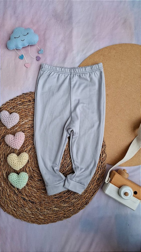 Calça Suede Cinza Claro