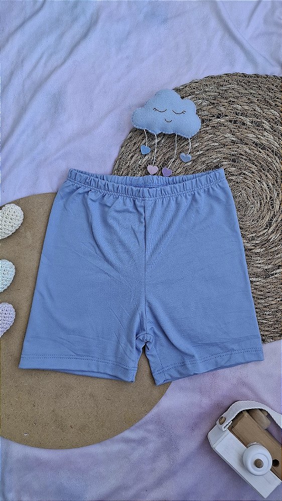 Shorts Suede Azul Celeste