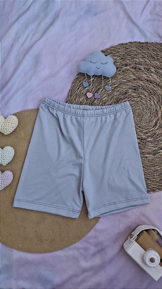 Shorts Suede Azul Celeste Claro