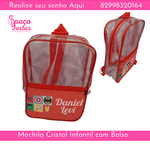 MOCHILA CRISTAL COM BOLSO