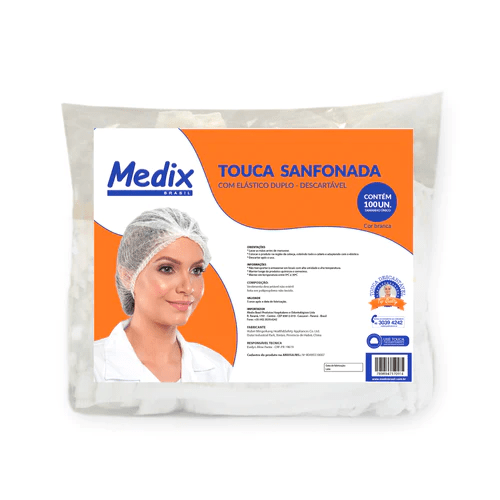 Touca Descartável com Elástico 100 Und Medix