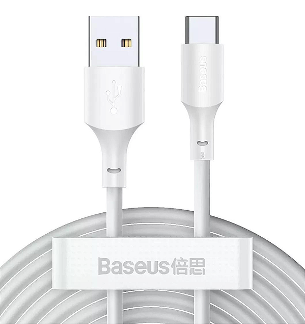 Kit Com 2 Cabos Tipo C Baseus - 1,5m Simple Wisdom Baseus 40w Fast Charge