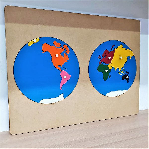 Planisfério Montessori com Duas Faces do Globo