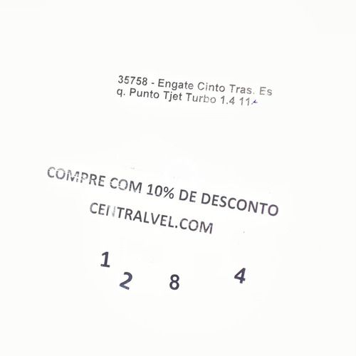 Engate Cinto Segurança Traseiro Esquerdo Fiat Punto 2011