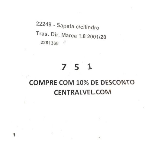 Sapata Freio Traseiro Direito Fiat Marea 2001 1.8
