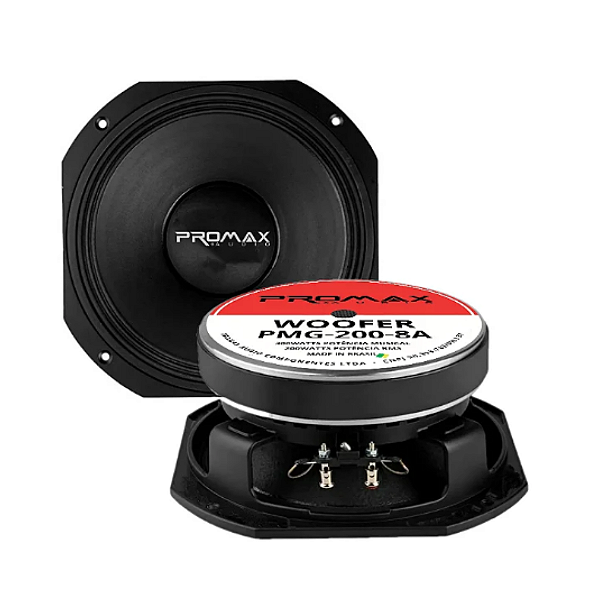 ALTO FALANTE PROMAX WOOFER 8 PMG 200RMS - MÉDIO GRAVE 8 Ohms