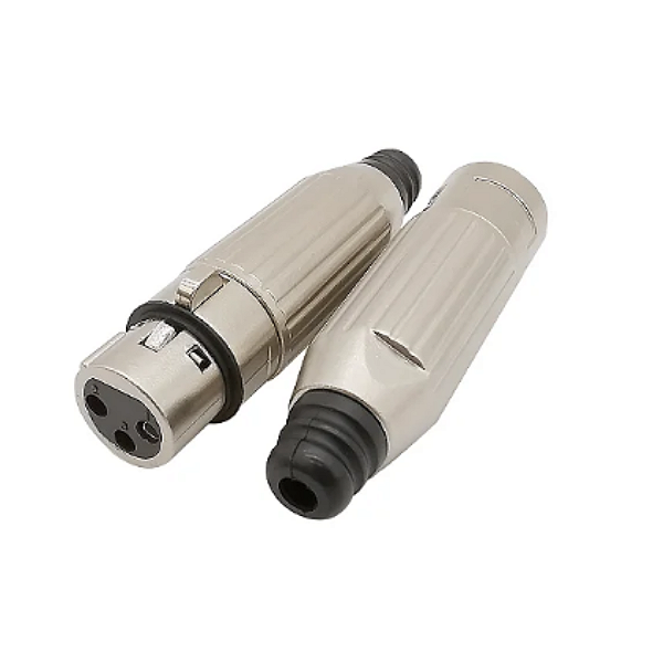 Conector Plug XLR 3 Pinos Femea