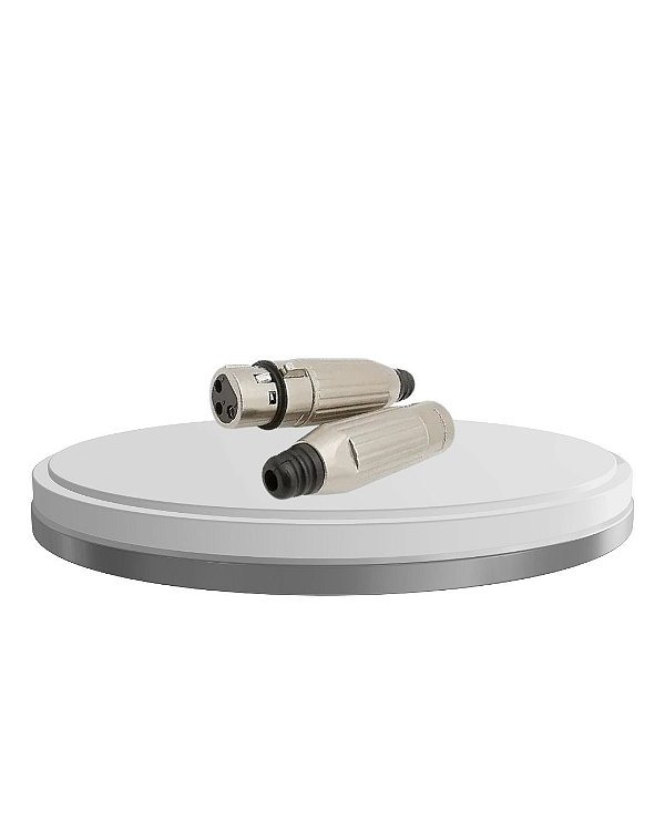 Conector Plug XLR 3 Pinos Femea