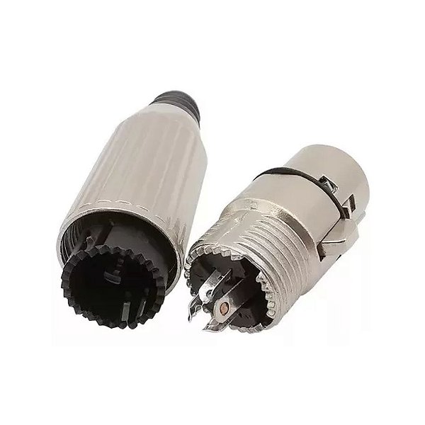 Kit 10 Conector Plugue Xlr Femea 3 Pinos