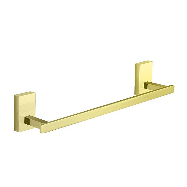 Porta Toalha Rosto Barra 30cm Quadrado De Metal Dourado Gold Madrid – Jiwi - WJ-2051-MD-GD