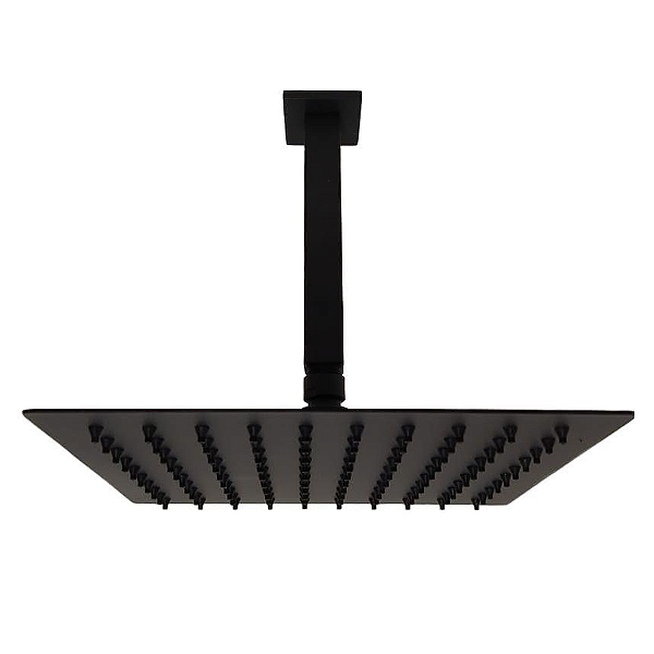Chuveiro Quadrado Slim 30x30 Com Braço De Teto Black - Jiwi - WJ-DC-30-Q-BLEWJ-BCT-Q-BL