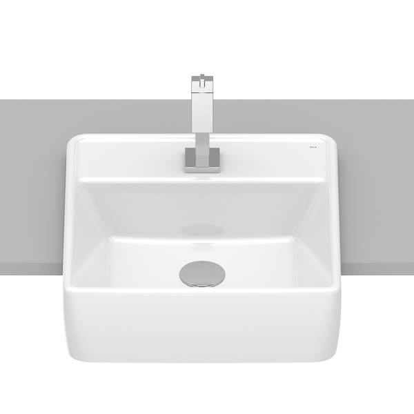 Cuba de Semi Encaixe Com Mesa 42x42cm Quadrada Óptica CQ42 Branco - Roca - A327B19000