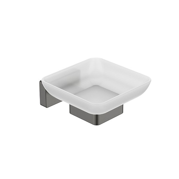 Saboneteira Com Vidro Mykonos Grafite - Jiwi - WJ-2011-MK-CZ