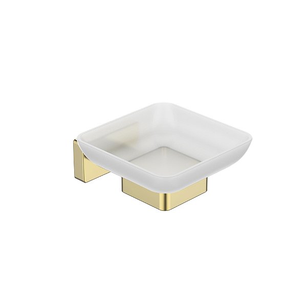 Saboneteira Com Vidro Mykonos Gold - Jiwi - WJ-2011-MK-GD