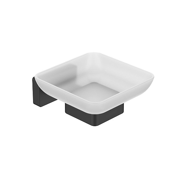 Saboneteira Com Vidro Mykonos Black - Jiwi - WJ-2011-MK-BL