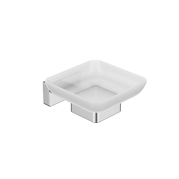 Saboneteira Com Vidro Mykonos Cromado - Jiwi - WJ-2011-MK-CR