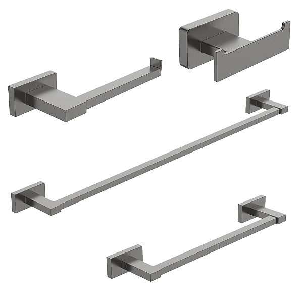 Kit Acessórios 4 Peças Mykonos Grafite - Jiwi