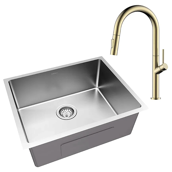 Kit Cozinha Cuba Quadra e Monocomando Minimalist Gold - Kitbaco