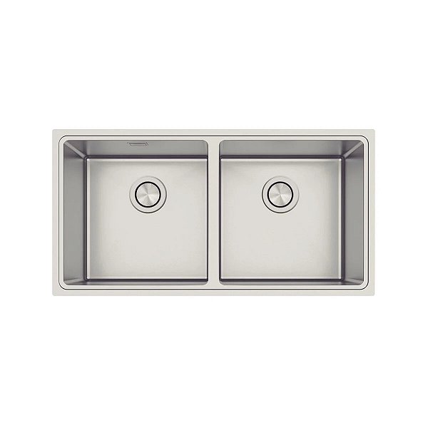 Cuba Quadrum 2C 90x45cm em Aço Inox com Acabamento Scotch Brite - Tramontina – 94008163