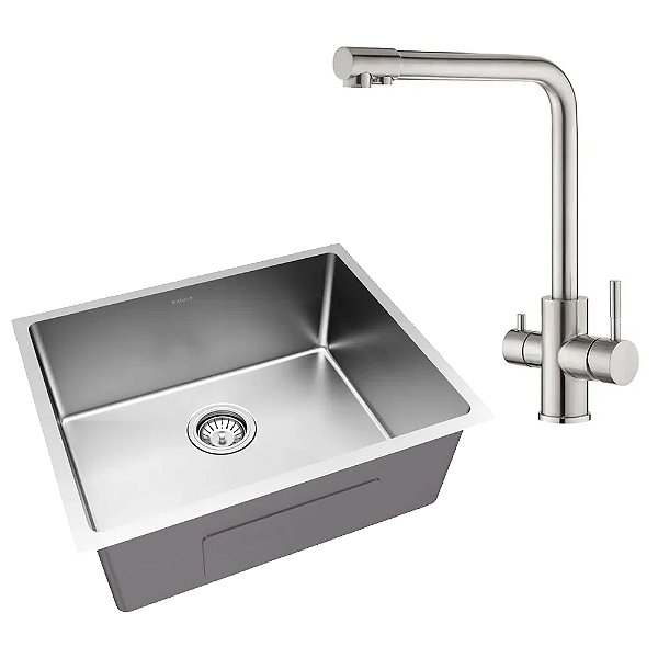 Kit Cozinha Cuba Quadra e Monocomando Flow Com Filtro – Kitbaco