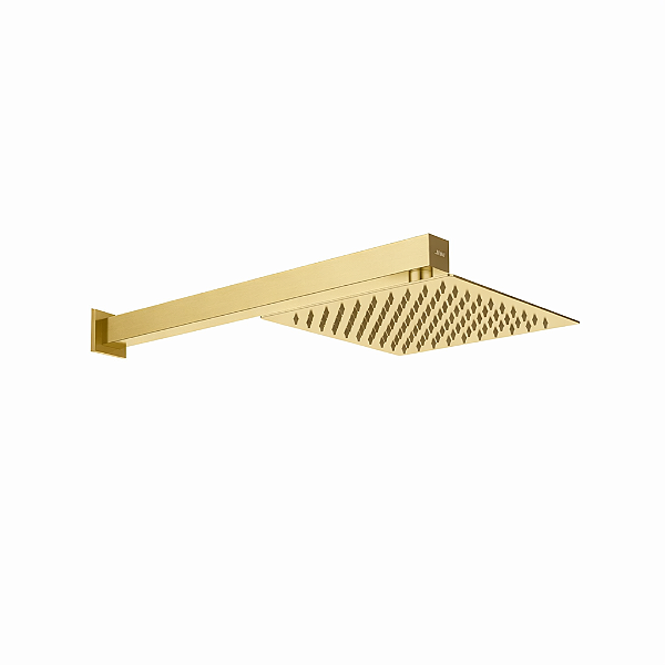 Chuveiro Quadrado Slim 20x20 Com Braço de Parede Gold Matte - Kitbaco - CH20GDFEBPQGDF