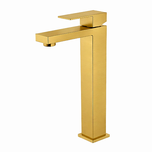 Misturador Monocomando Para Lavatório Bica Alta Gold Matte - Kitbaco - KMM29GDF