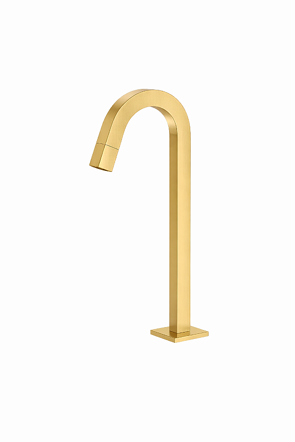 Torneira Para Lavatório Água Fria Bica Alta Gold Matte - Kitbaco - TBAGDF
