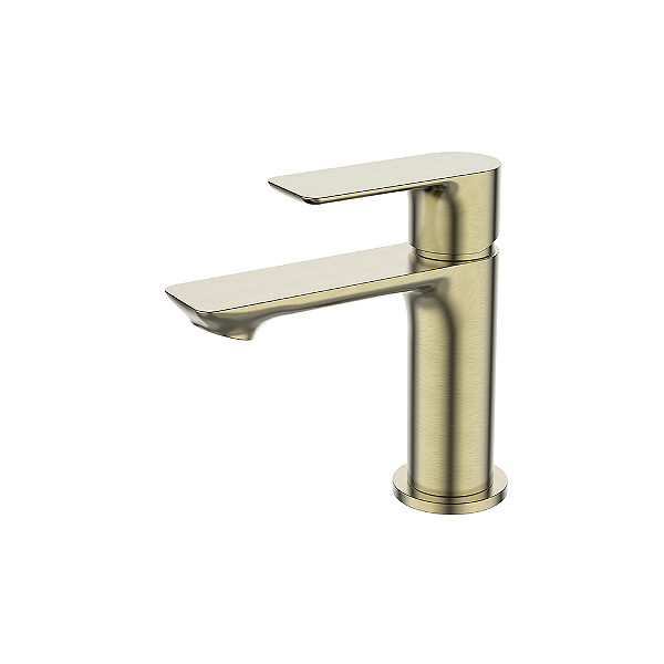 Torneira Para Lavatório Água Fria Bica Baixa Mykonos Gold Escovado - Jiwi - WJ-1197-MK-GE
