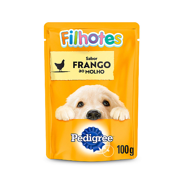 Ração Úmida Pedigree Sachê Frango ao Molho Cães Filhotes - 100g