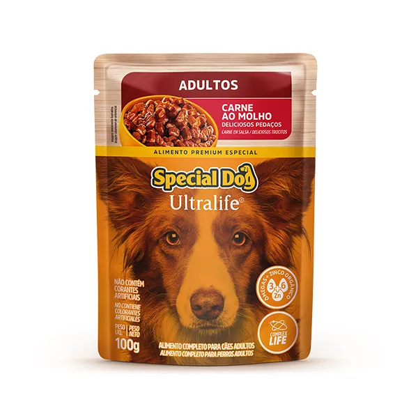 Sachê Ração Úmida Special Dog para Cães Adulto Sabor Carne 100g