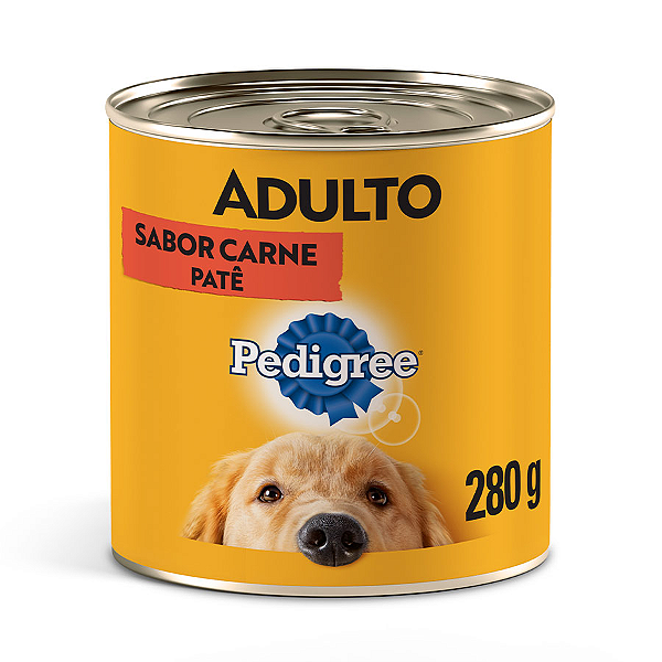 Ração Úmida Pedigree Lata Patê de Carne para Cães Adultos - 280g