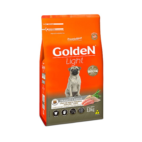 Ração Golden Fórmula Light Mini Bits para Cães Adultos de Porte Pequeno Sabor Frango e Arroz - 1KG