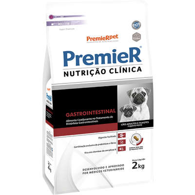 Ração Premier Nutrição Clínica Gastrointestinal para Cães de Pequeno Porte 2Kg