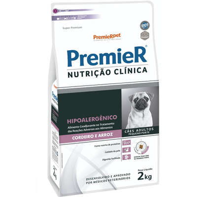 Ração Premier Nutrição Clínica Hipoalergênico para Cães de Pequeno Porte Cordeiro e Arroz - 2kg