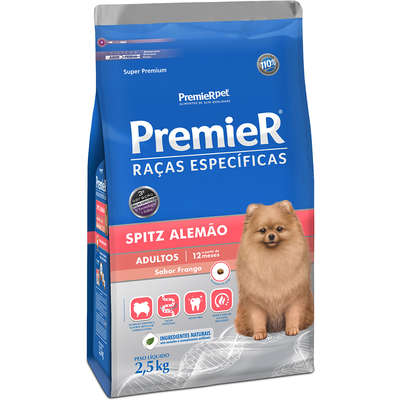 Ração Premier Cães Raças Específicas Spitz Alemão Adulto -Frango 2,5KG