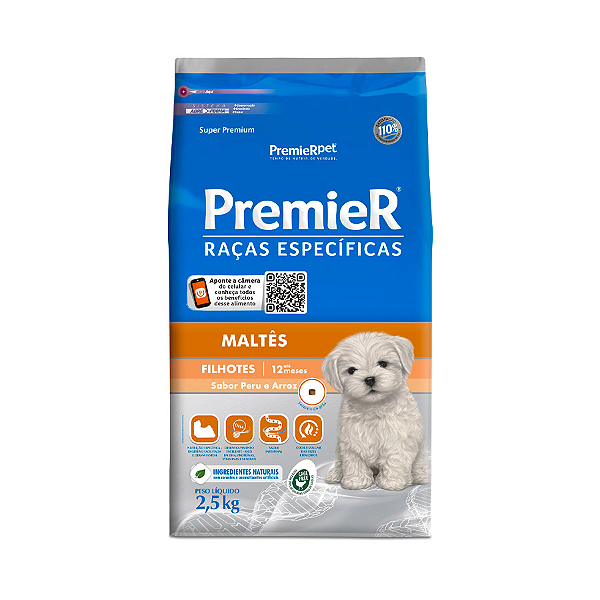 Ração PremieR Raças Específicas Maltês Cães Filhotes 2,5KG