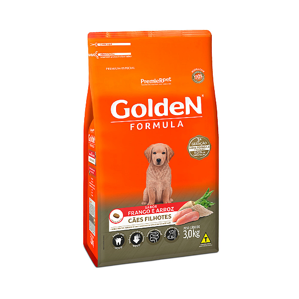 Ração Premier Golden Formula Cães Filhotes Frango e Arroz - 3KG