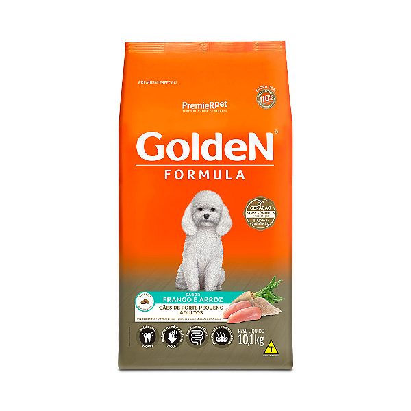 Ração Golden Formula Cães Adultos Mini Bits Frango e Arroz - 10Kg