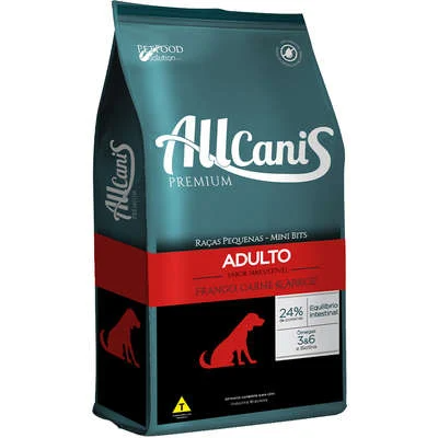 Ração Allcanis para Cães Adultos de Raças Peq. de frango e Carne - 15kg