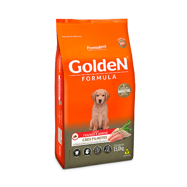 Ração Premier Golden Formula Cães Filhotes Frango e Arroz - 15KG