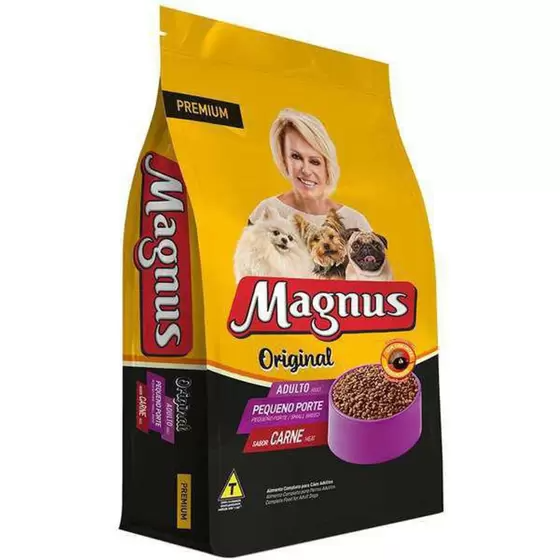 Ração Magnus Original Pequeno Porte para Cães Adultos sabor carne - 15Kg