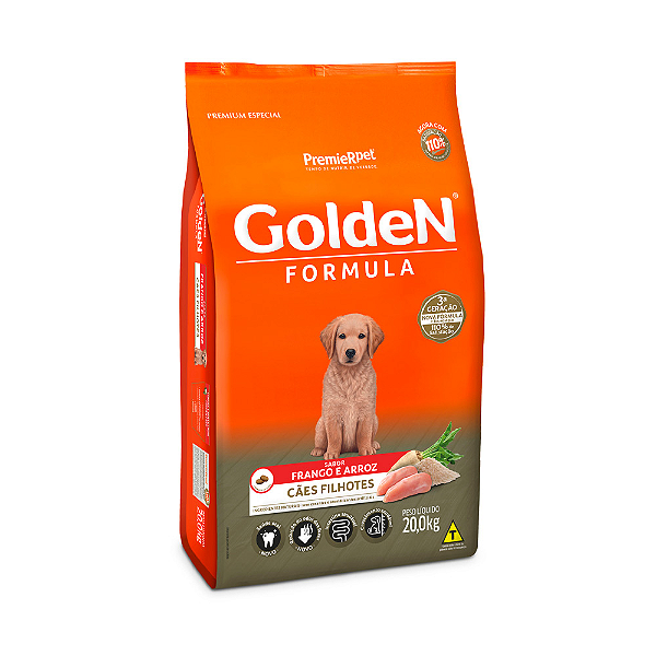 Ração Premier Golden Formula Cães Filhotes Frango e Arroz - 20kg