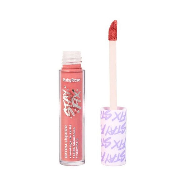 Batom Líquido Stay Fix Rana Ruby Rose HB5691 CS50 3,2ml