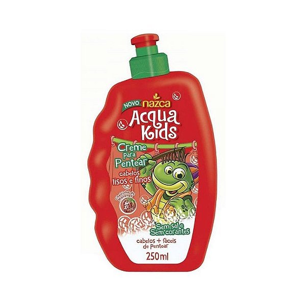 Creme de Pentear Acqua Kids Morango Cabelos Lisos e Finos 250ml
