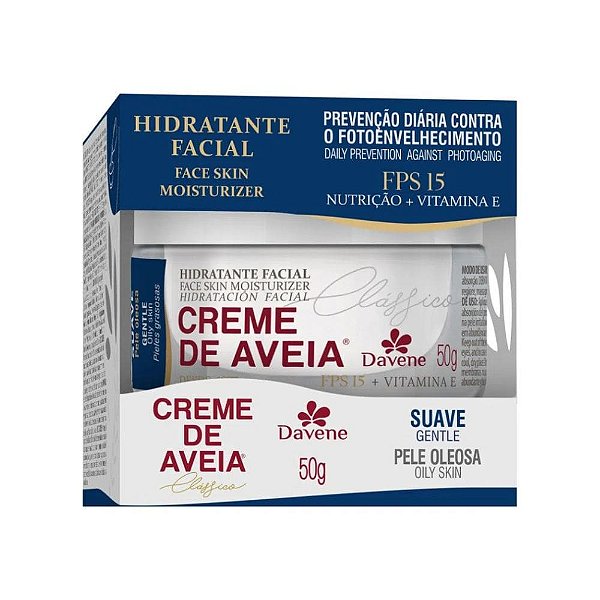 Davene Hidratante Facial de Aveia FPS15 Pele Oleosa 50g