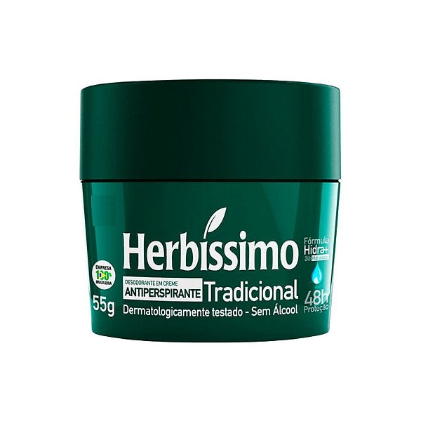Desodorante Creme Antitranspirante Tradicional Herbíssimo 55g