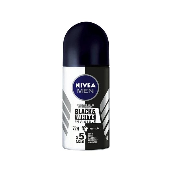 Desodorante Roll On Nívea Men Black White Invisible 50 ml