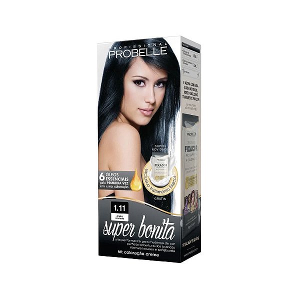 Coloração 1.11 Preto Azulado Super Bonita Probelle