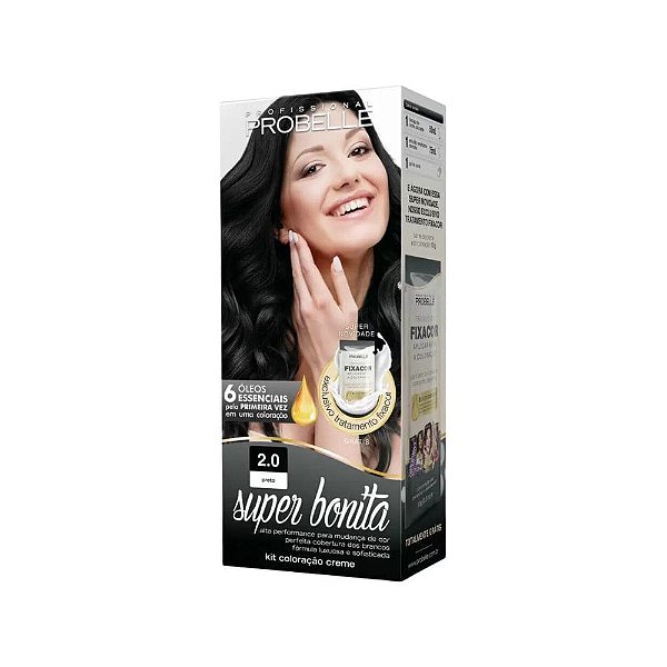 Kit Coloração Creme 2.0 Preto Super Bonita Probelle