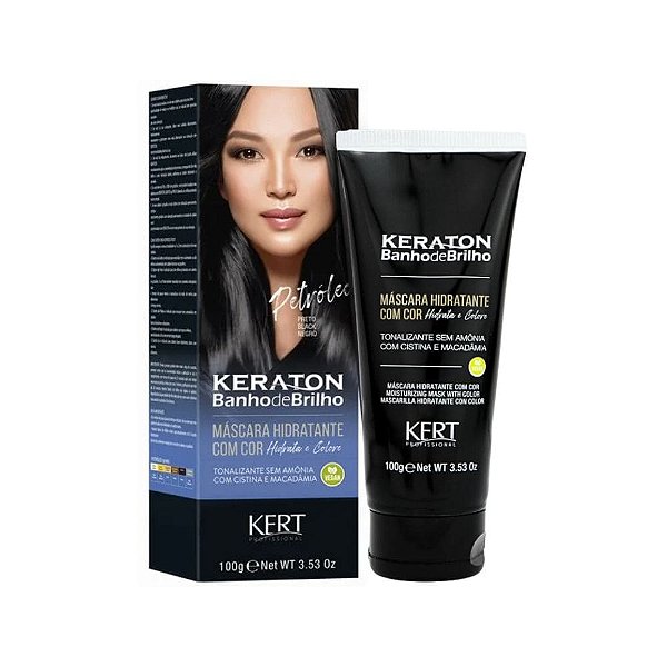 Keraton Banho de Brilho Hidrata e Colore Preto Petróleo 100g
